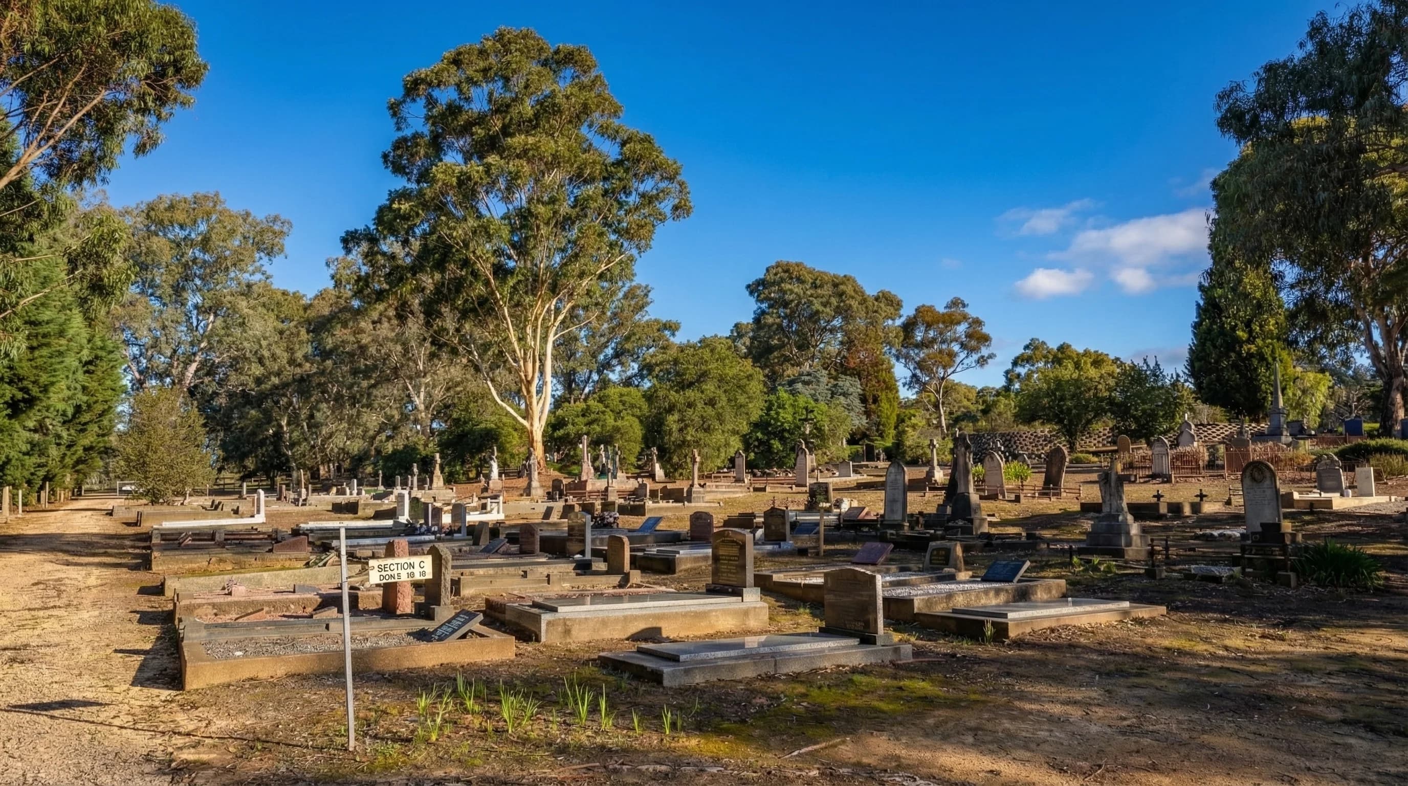 The grounds of St. Francis de Sales Catholic Cemetery